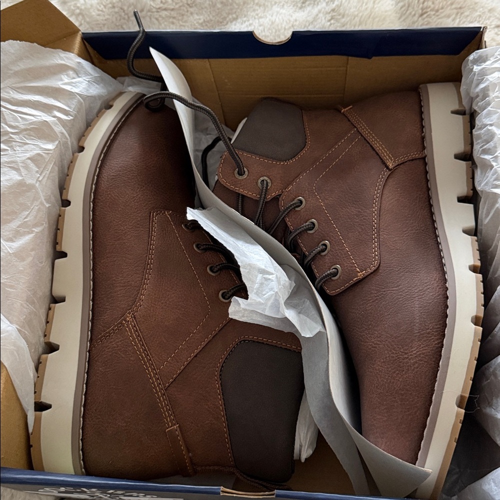 Dockers Brown Leather Lace-Up Boots